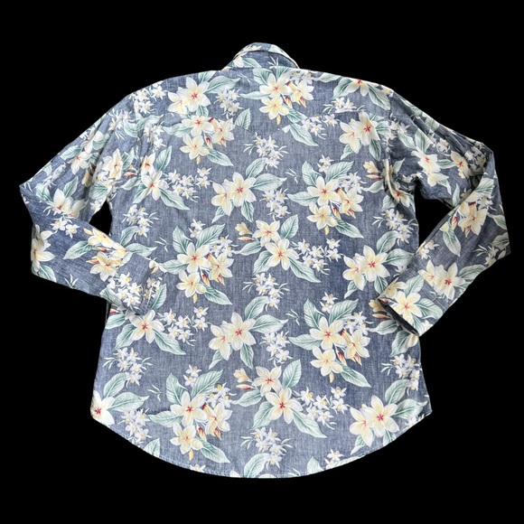 Rare Cowboy Western Men's Aloha Hawaiian Shirt Long sleeve snap button Large - Picture 5 of 5